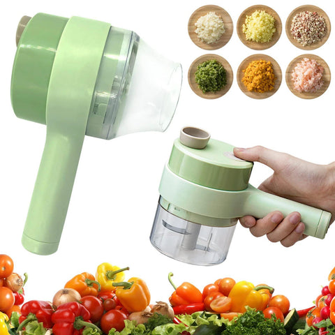 4-in-1 Portable Electric Vegetable Cutter | Mini Food Chopper