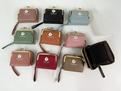 Premium Women’s Mini Wallet – Luxury Ladies Card Holder with 12 Card Slots, Coin Pocket, Cash Compartment, Secure Zip Closure & Wrist Strap