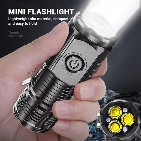 Rechargeable 3-LED Mini Flashlight – Portable Magnetic Torch