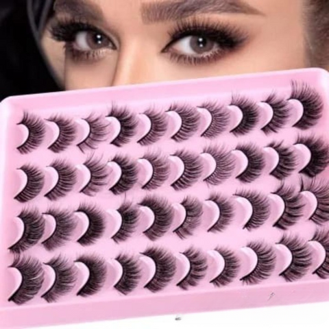 20 Pairs Eyelash Tray - Cosmetic Product Designed For Eye Care And Daily Makeup Routine (Mix Designs)