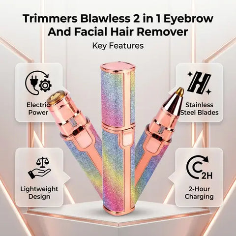 2-in-1 Rechargeable Facial Hair & Eyebrow Remover