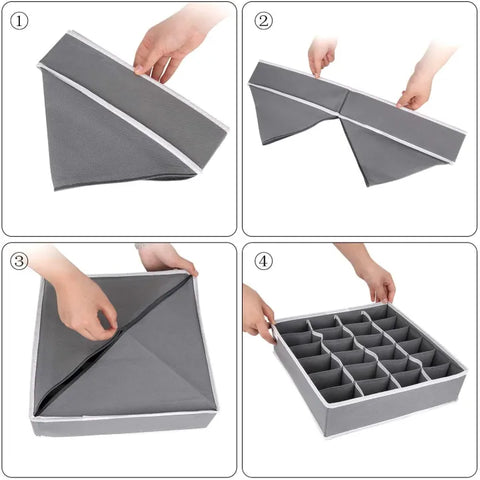24-Cell Socks & Underwear Organizer | Foldable Storage Box