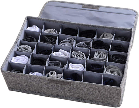 24-Cell Socks & Underwear Organizer | Foldable Storage Box