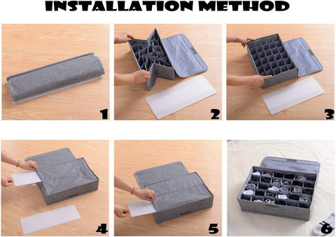24-Cell Socks & Underwear Organizer | Foldable Storage Box