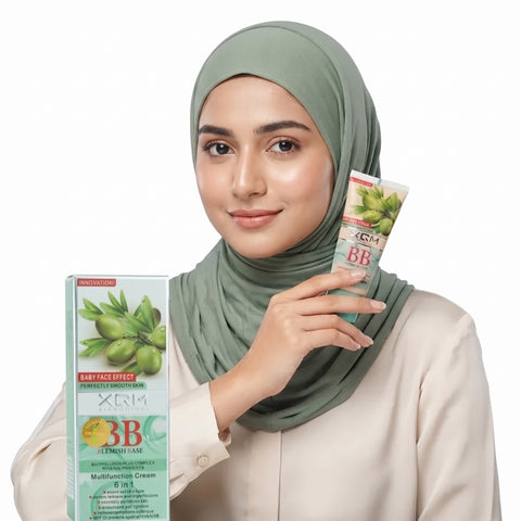 XQM BB Blemish Olive Base Cream, 6in1 Multifunction Cream 65ml