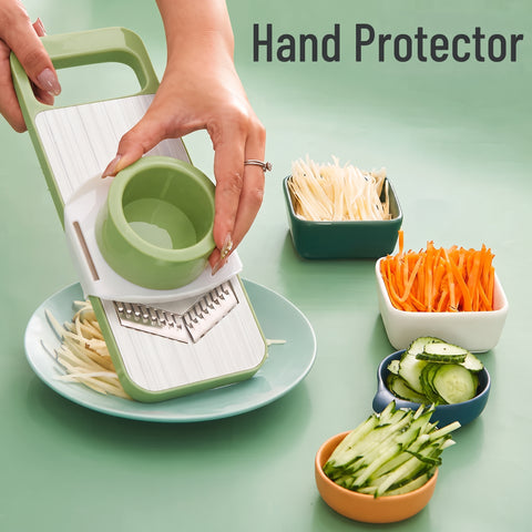 5-in-1 Vegetable Cutter, Multifunctional Vegetable Slicer, Grater, Shredder & Peeler