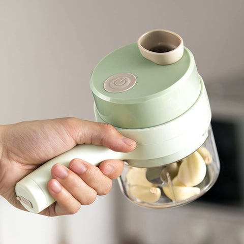 4-in-1 Portable Electric Vegetable Cutter | Mini Food Chopper