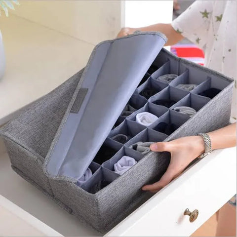 24-Cell Socks & Underwear Organizer | Foldable Storage Box