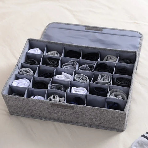 24-Cell Socks & Underwear Organizer | Foldable Storage Box