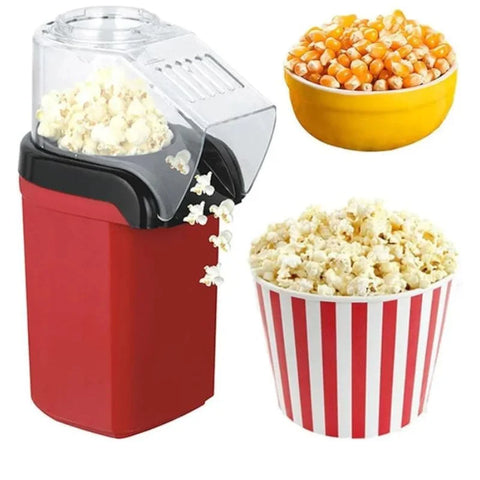Popcorn Maker, Electric Mini Popcorn Machine Oil-Free, Small Fast Popper with Measuring Cup and Removable Cover